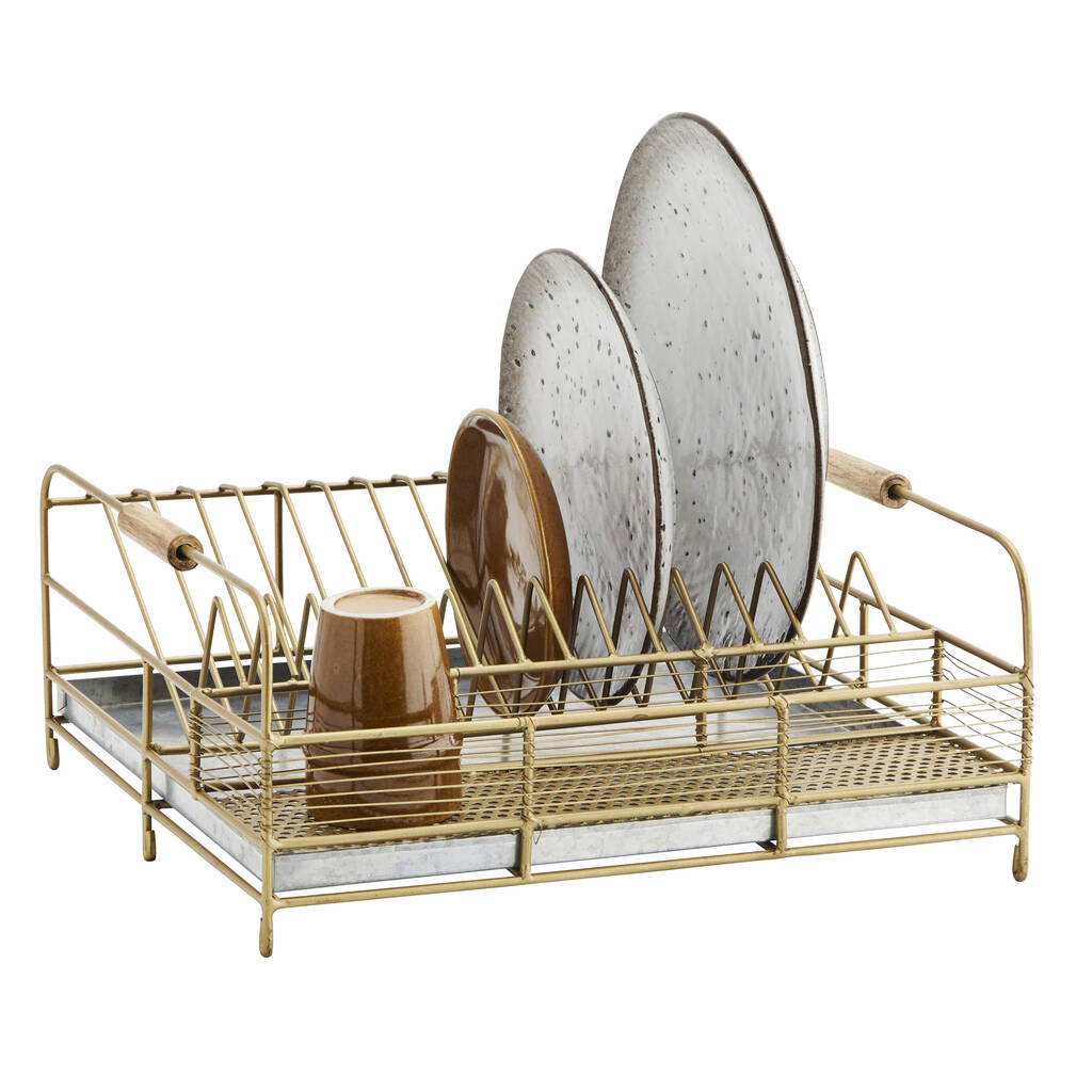 Madam Stoltz Iron Dish Rack W/ Drip Tray | Not On The High Street