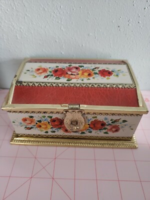 Vintage Linette Tin Metal Candy Box Chest Flowers Roses Pink Western Germany | eBay US