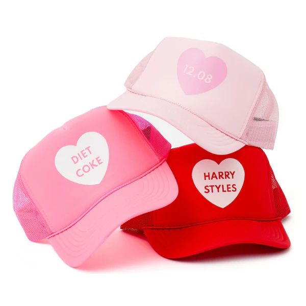 Custom Heart Trucker Hat | Sprinkled With Pink