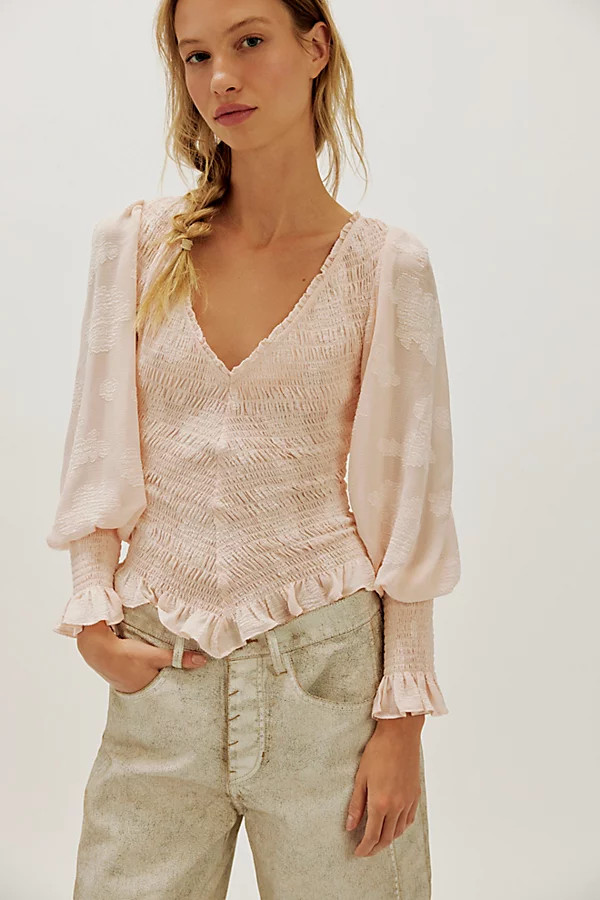 Smocked In Love Long Sleeve Top | Free People (Global - UK&FR Excluded)