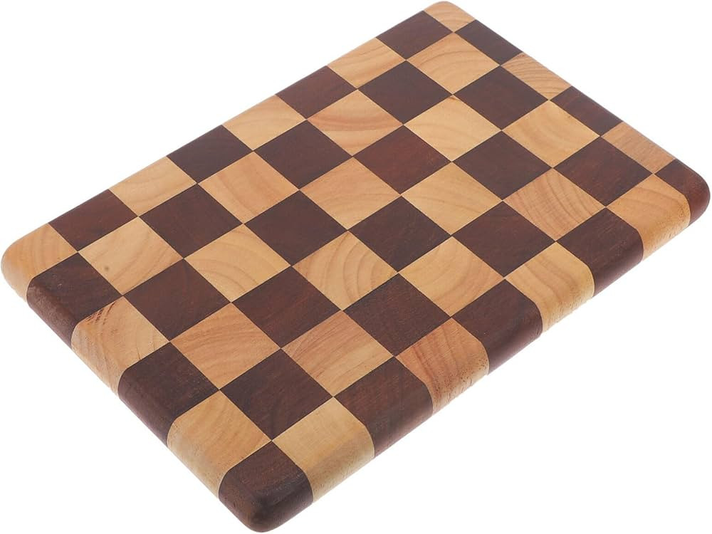 Acacia Wood Cutting Board - Checkerboard Pattern Charcuterie Board Large Butcher Block Reversible... | Amazon (US)