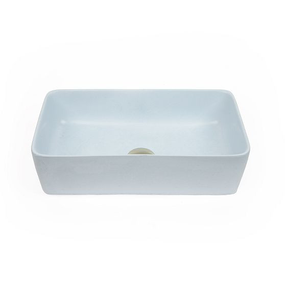 Reno Rectangle Handmade Vessel Sink, Light Blue | West Elm (US)