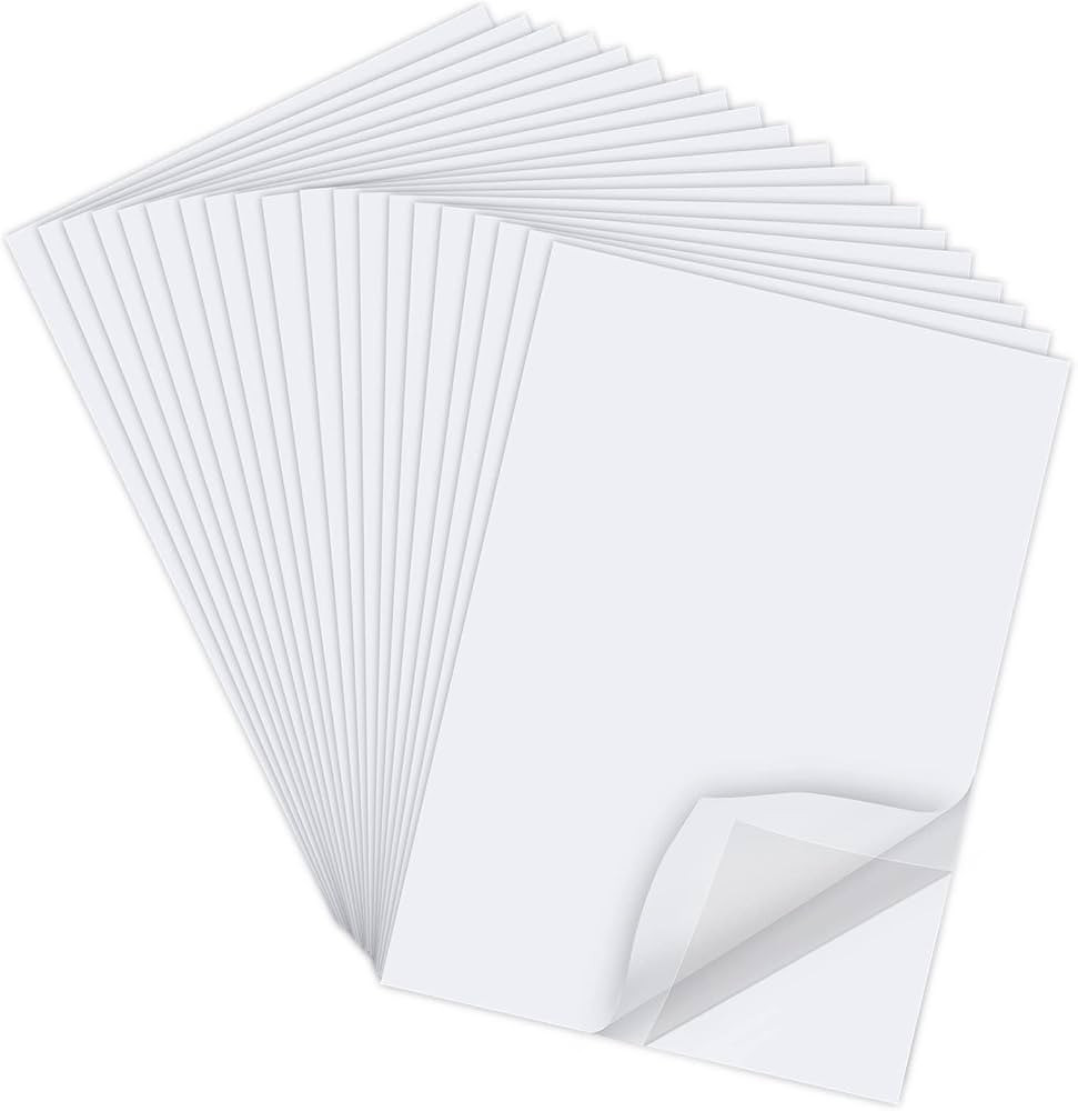 20 Sheets A4 Size 8.3x11.5 Inch Clear Double Sided Adhesive Tape Sheets, Super Strong Sticky Tape... | Amazon (US)
