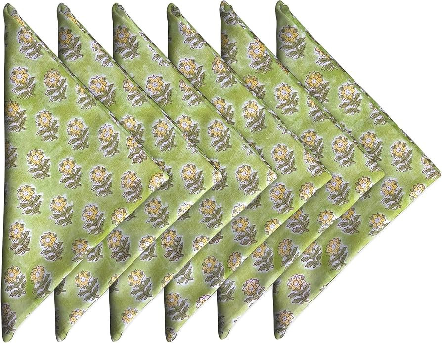 Craftbot Soft Washable Thin Cotton Dinner Napkins 18x18 inches - Set of 6 - Everyday Use or Dinne... | Amazon (US)