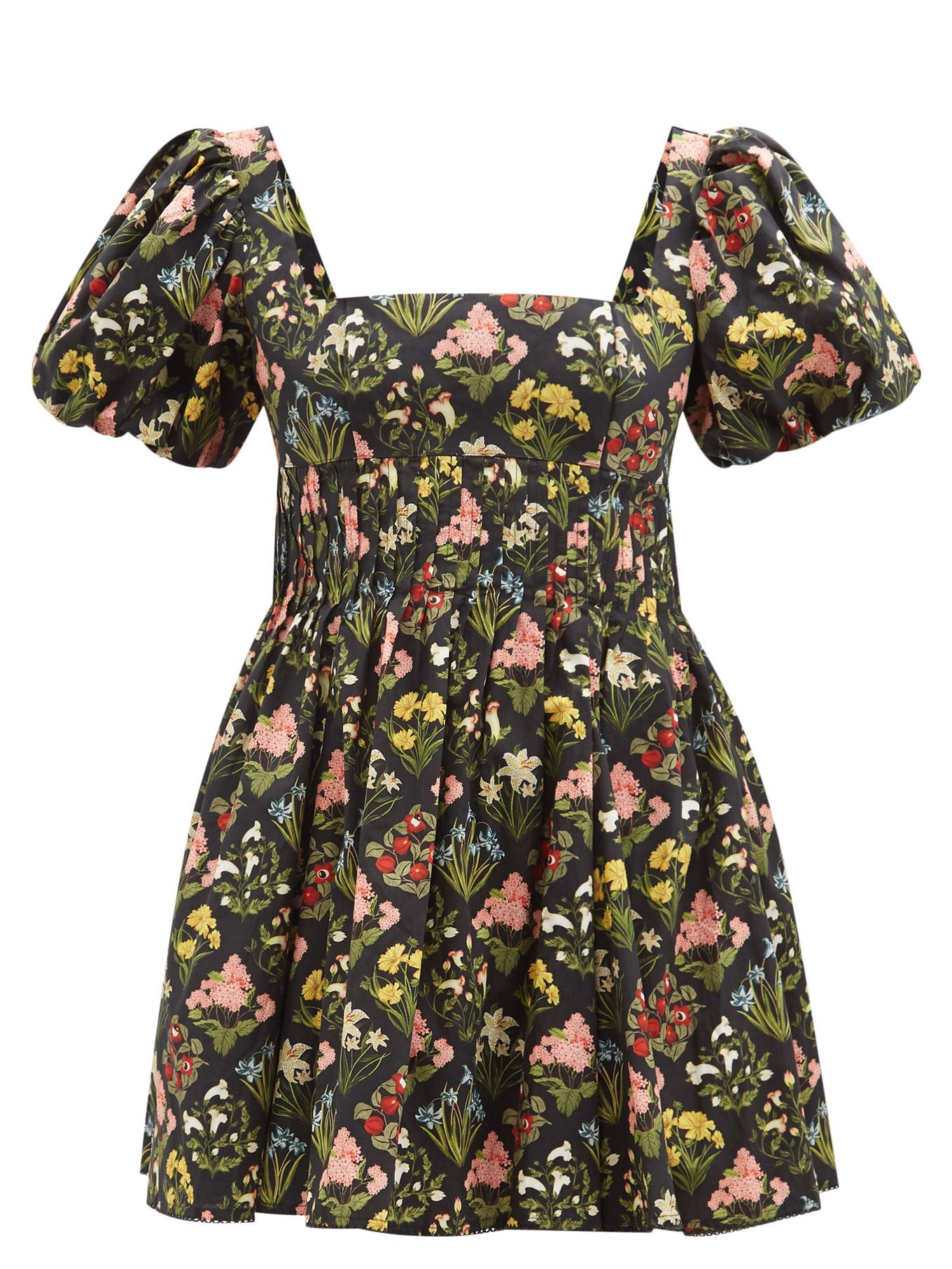 Caramelo puff-sleeve printed cotton mini dress | Agua by Agua Bendita | Matches (US)