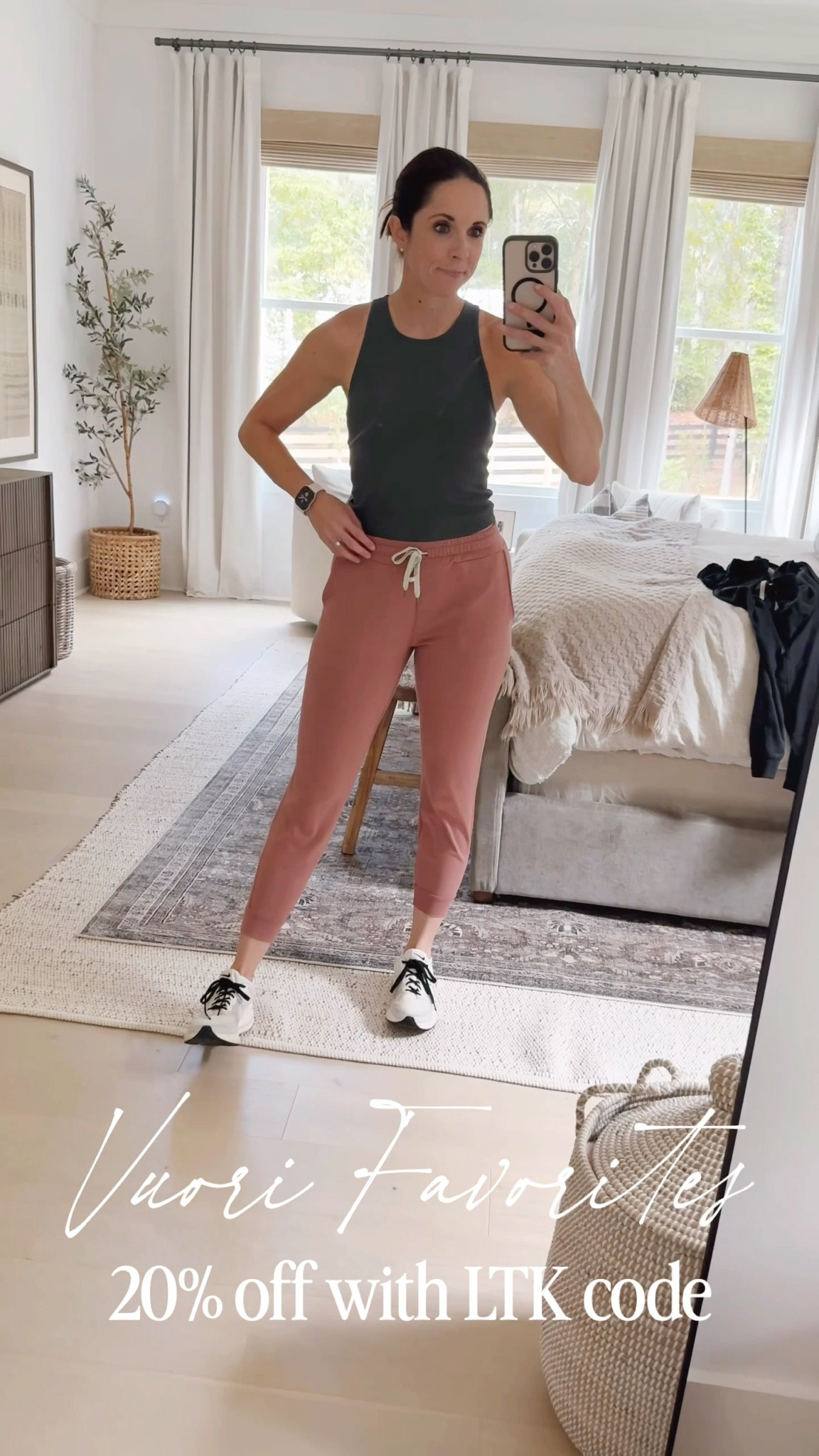 Now during this LTK exclusive sale, you can take 20% off Vuori with this LTK code! Be sure to copy it below and check out as a new customer 🫶🏻 #vuori Sharing some of my favorite villa wide leg and jogger pants along with my favorite Vuori tank tops with a built in bra! I LIVE in all of these 🤍✨ 

#LTKFallSale #LTKSaleAlert #LTKActive