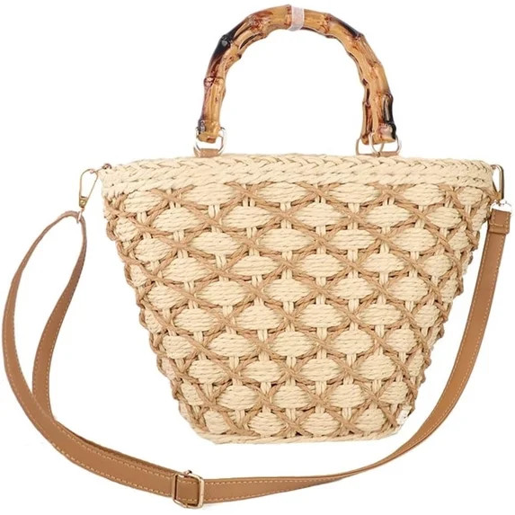 CoCoMangos Women Summer Straw Bag Beach Rattan Top-Handle Purse Straw Crossbody Clutch Bags Handw... | Walmart (US)
