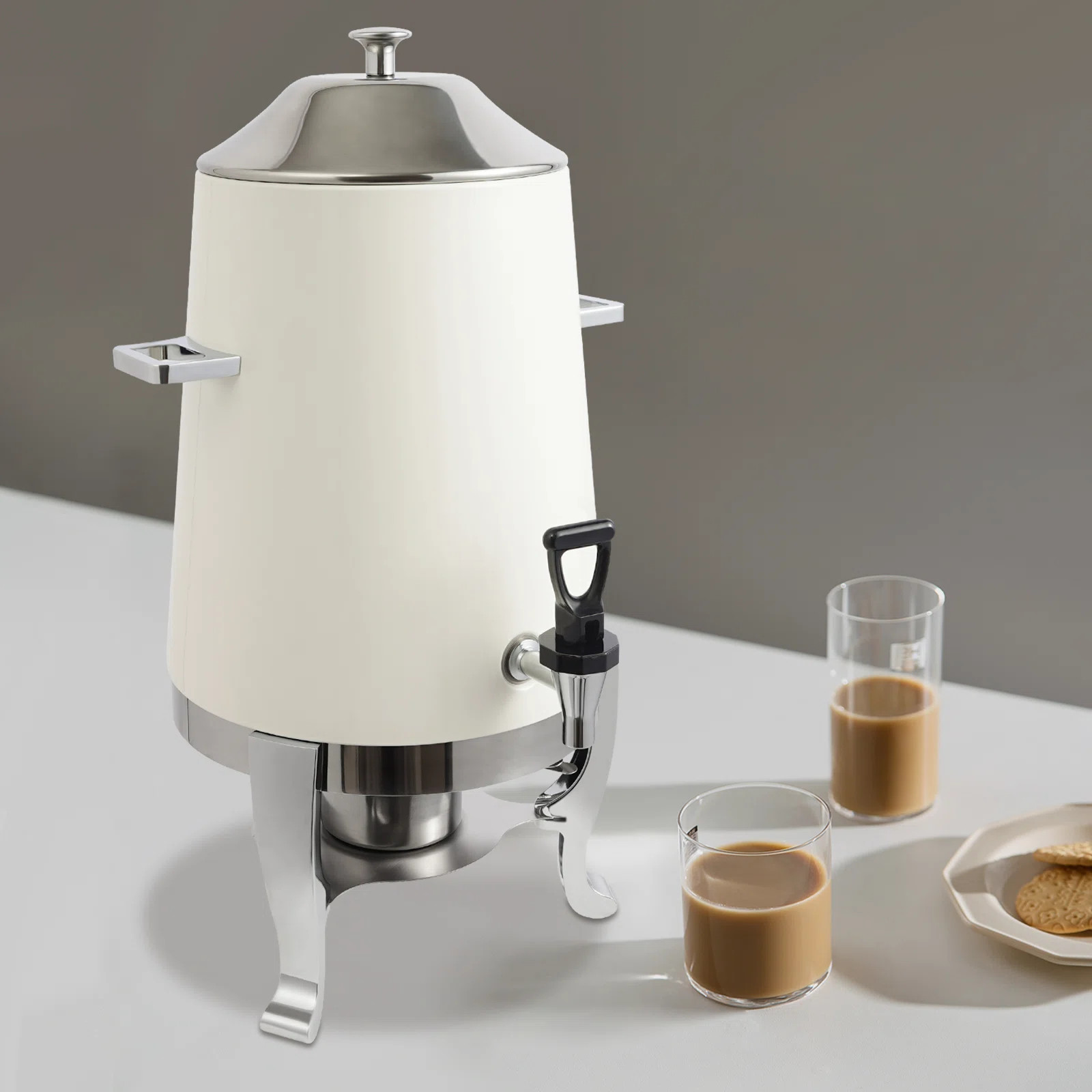 3.4Gal Stainless Steel Hot Drink Beverage Coffee Tea Dispenser With Stand And Fuel Holder | Wayfair North America
