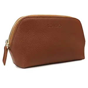 Londo Genuine Leather Makeup Bag Cosmetic Pouch Travel Organizer Toiletry Clutch | Amazon (US)
