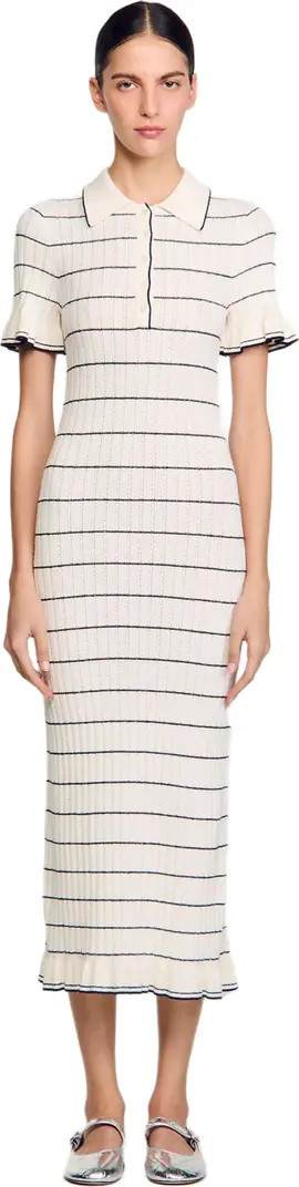 Knitted midi dress with polo neck | Nordstrom
