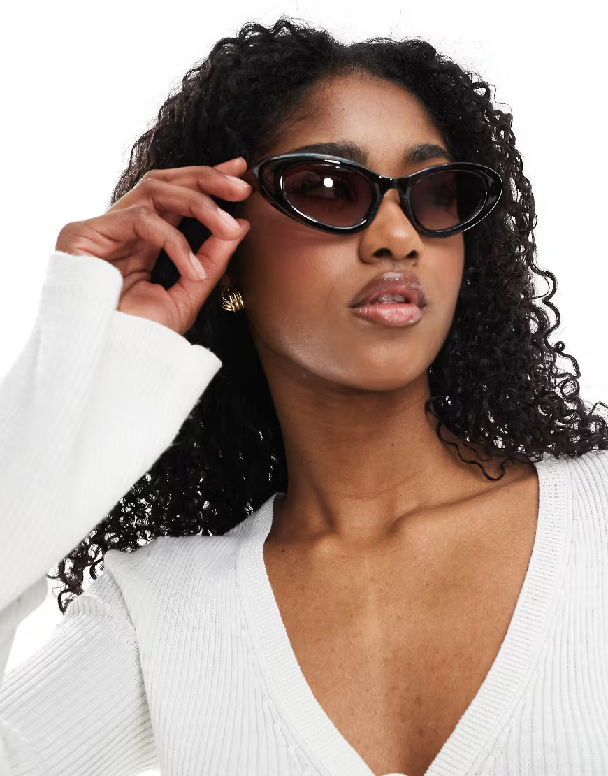 Monki cat eye sunglasses in brown tortoise shell-Neutral | ASOS (Global)