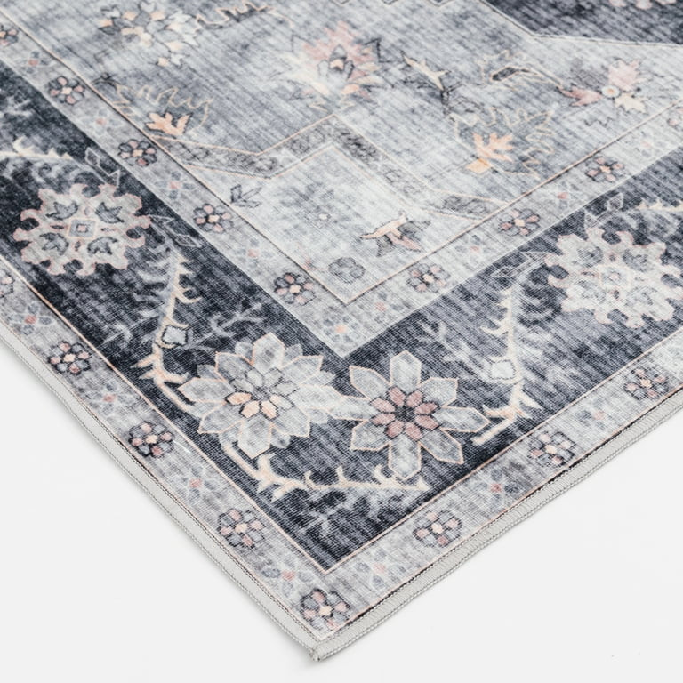 Better Homes & Gardens Persian Machine Washable Area Rug, Gray, 5'x7' - Walmart.com | Walmart (US)
