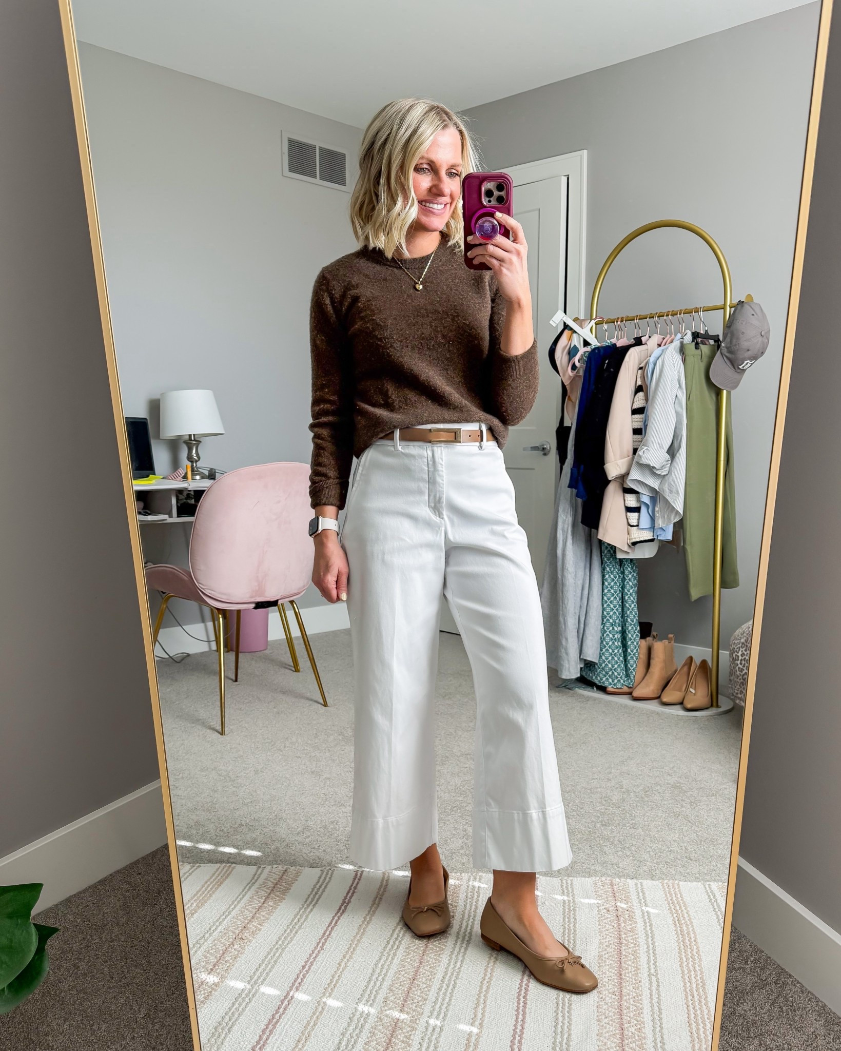 I love pairing brown and white together for spring! 
Cashmere sweater from @quince- small
White pants from @Spanx XSMALL/petite

#LTKOver40 #LTKPetite #LTKSeasonal