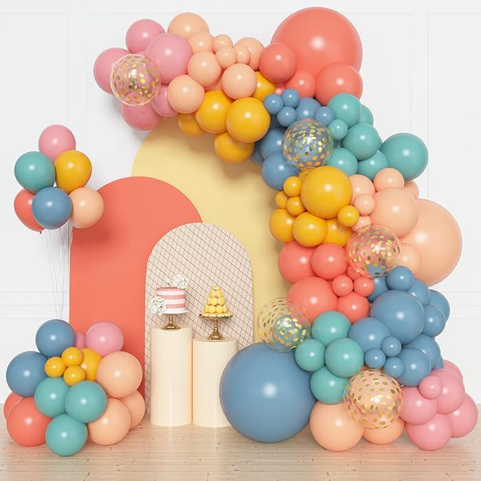 Amandir 153pcs Boho Balloon Arch Garland Kit, Different Sizes 18 12 10 5 inch Dusty Blue Blush Pi... | Amazon (US)