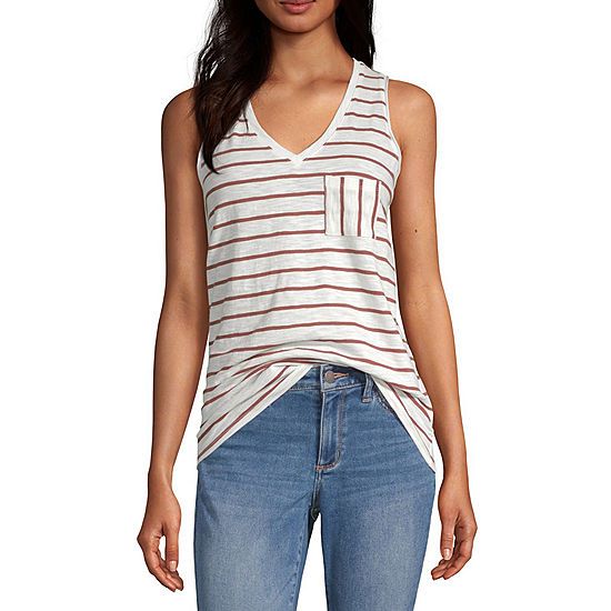 a.n.a Womens V Neck Sleeveless Tank Top | JCPenney