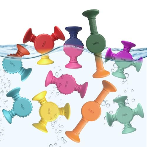BunMo Color-Changing Silly Suckers - Suction Cup Toys - Interactive Sensory Suction Cup Toys - Safe, Durable no Hole Bath Toys - Non-Mouthable Toy 3+ - Color Changing 10 Pack | Amazon (US)