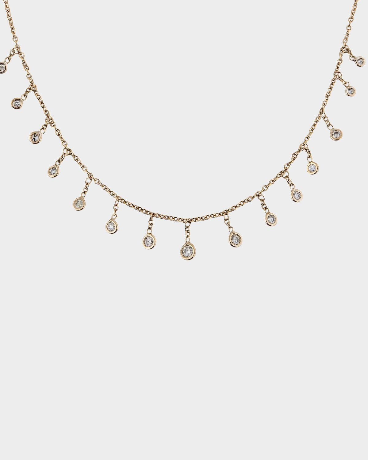 Yellow Gold 15-Diamond Drop Necklace | Neiman Marcus