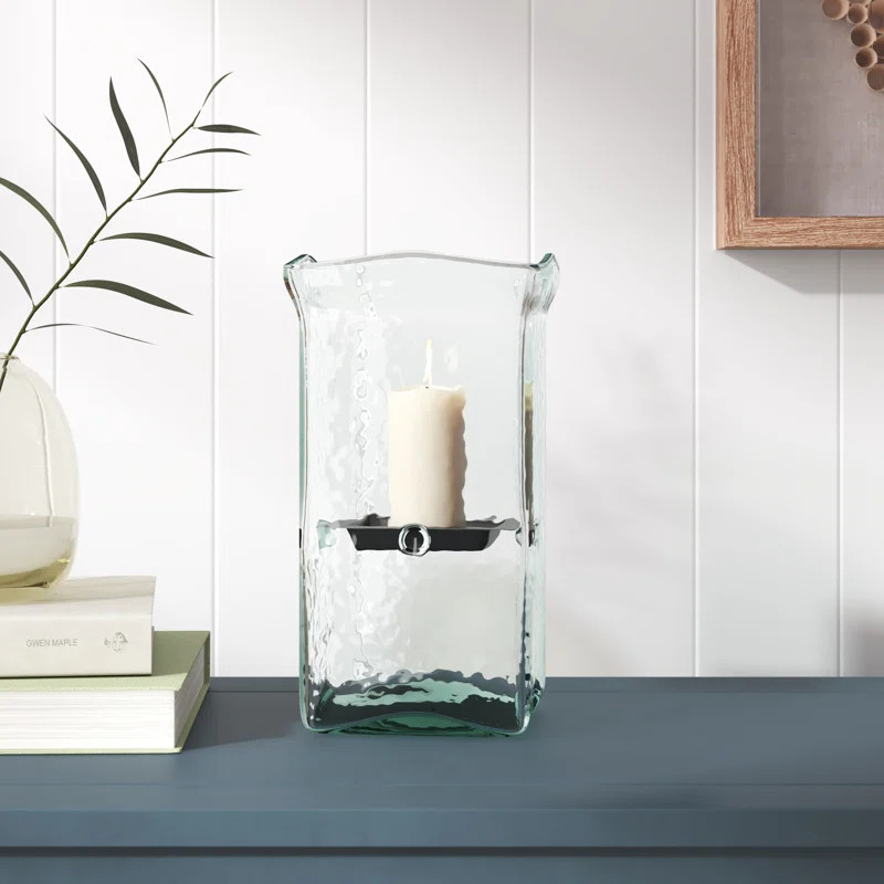 Medium Square Candle Hurricane Glass Decorative Holder | Wayfair North America
