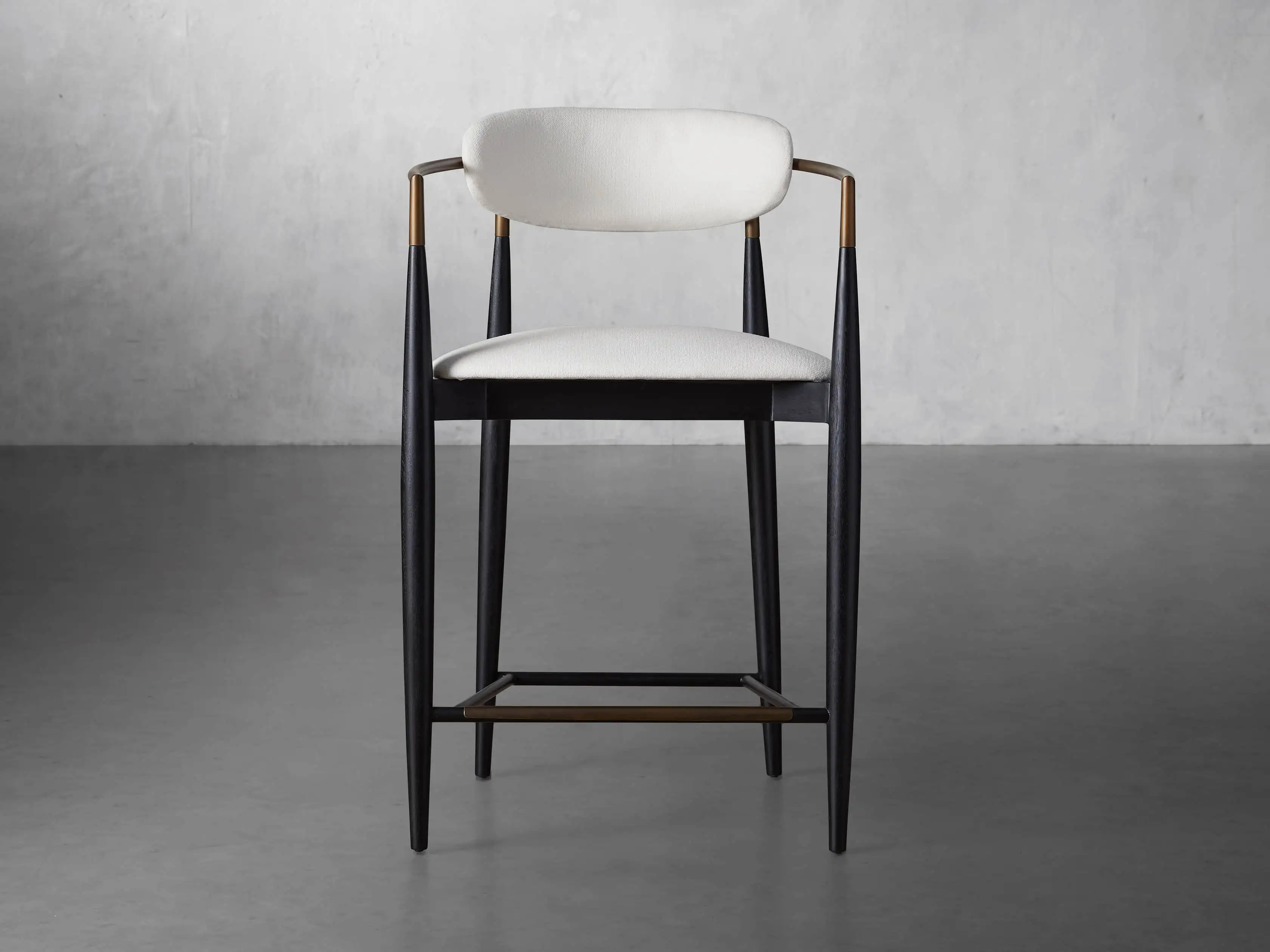 Jagger Stool in Black with Antique Brass | Arhaus