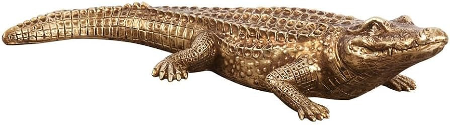 Howard Elliott 52029 Gold Sculptures Antique Crocodile for Home Decoration Statue for Book Shelve... | Amazon (US)