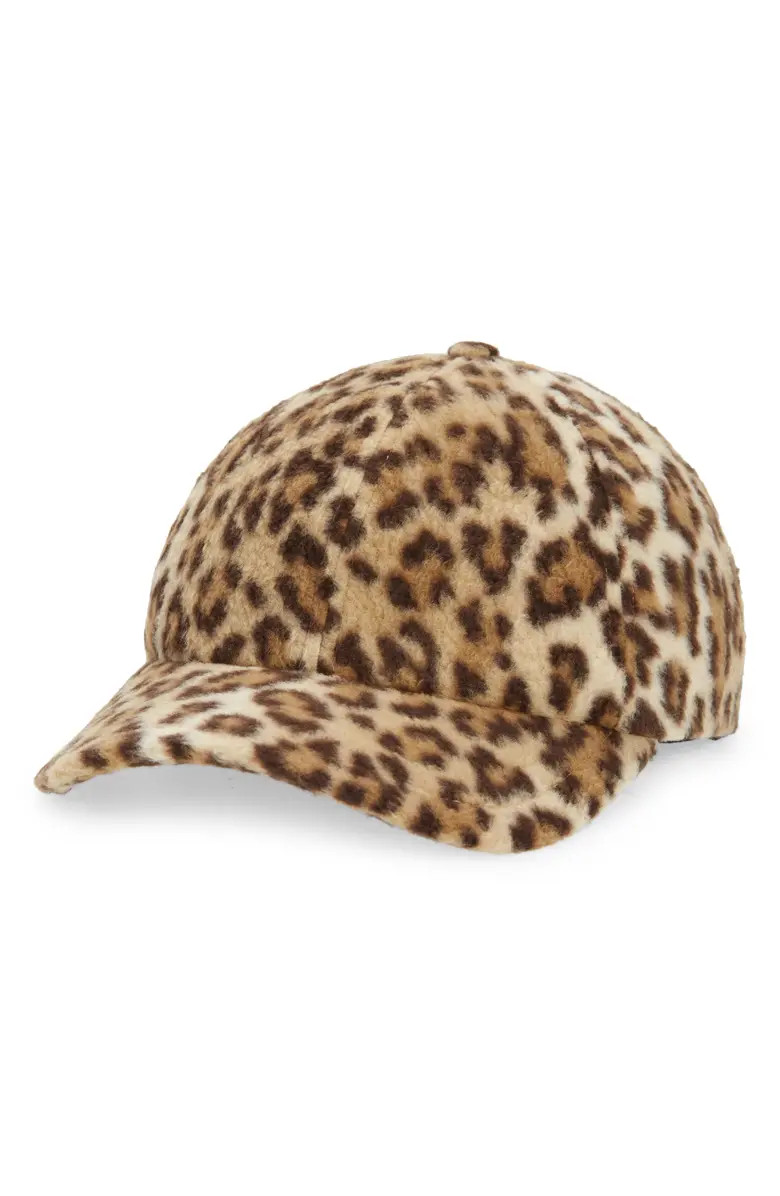 Lele Sadoughi Animal Print Fleece Baseball Cap | Nordstrom | Nordstrom