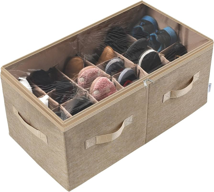 Moteph Shoe Organizer for Closet - Shoe Storage Organizer for Closet Organization with Clear Cove... | Amazon (US)