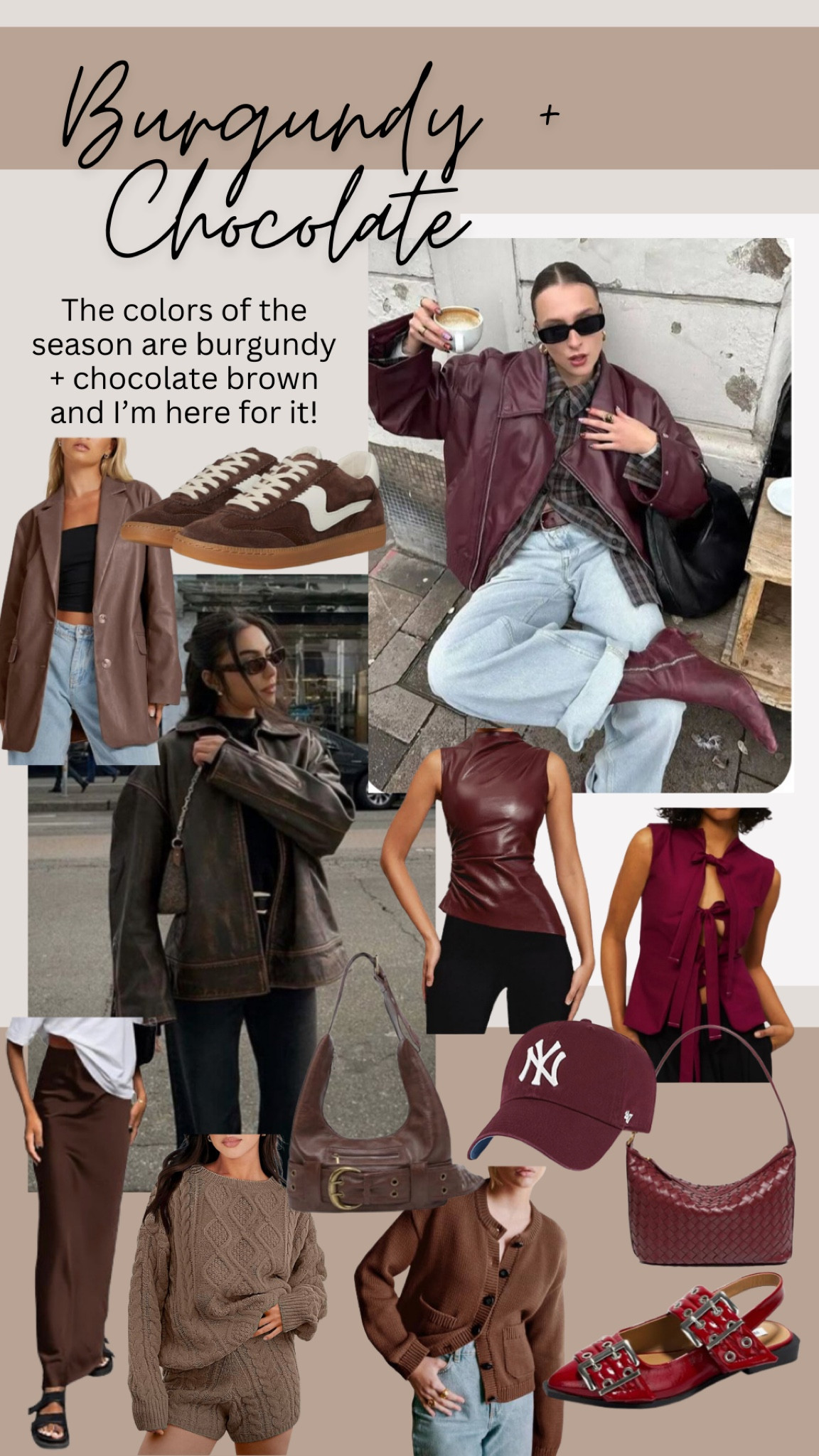 Burgundy + chocolate trend 

#LTKStyleTip #LTKSeasonal