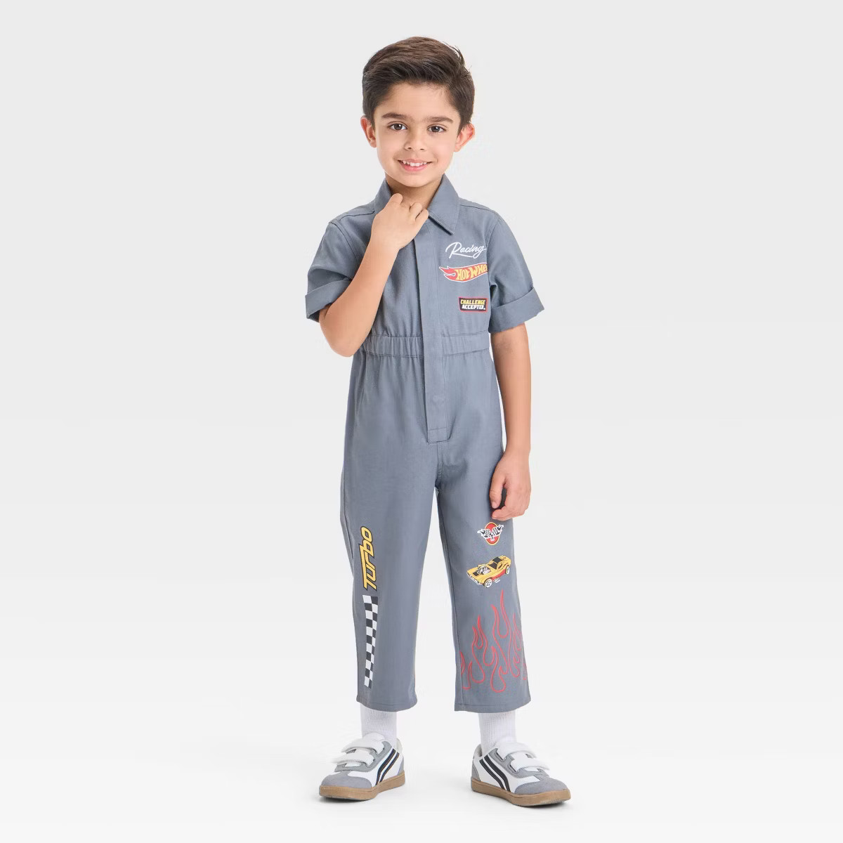 Toddler Boys' Hot Wheels Racing Mechanic Jumpsuit - Black | Target