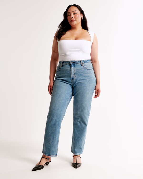 Women's High Rise Vintage Straight Jean | Women's Bottoms | Abercrombie.com | Abercrombie & Fitch (US)