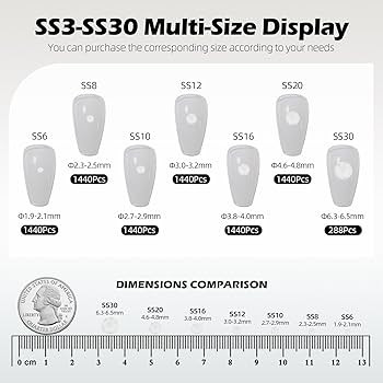 Neon White Flatback Rhinestones, Glass Rhinestones for Nail Art and Craft, Glue Fix, Loose Crysta... | Amazon (US)