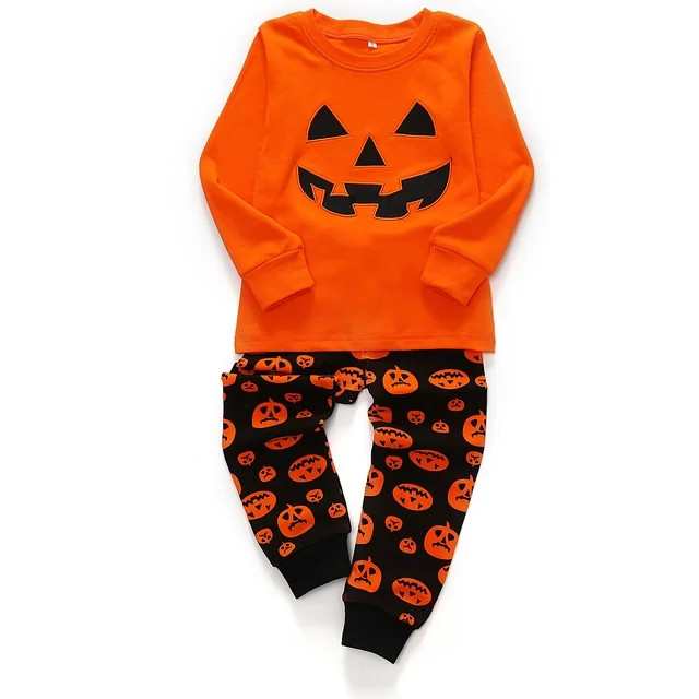 Little Hand Toddler Boy Halloween Pajamas Cotton Pumpkin Sleepwear 4T | Walmart (US)