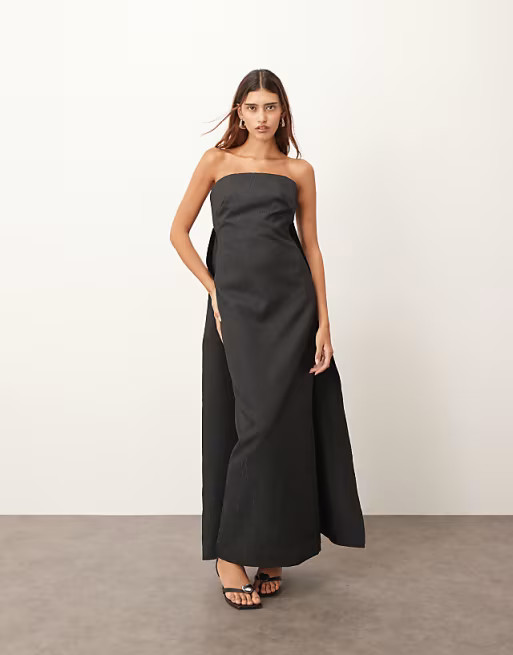 ARRANGE bandeau structured maxi dress with back cut out in black | ASOS | ASOS (Global)