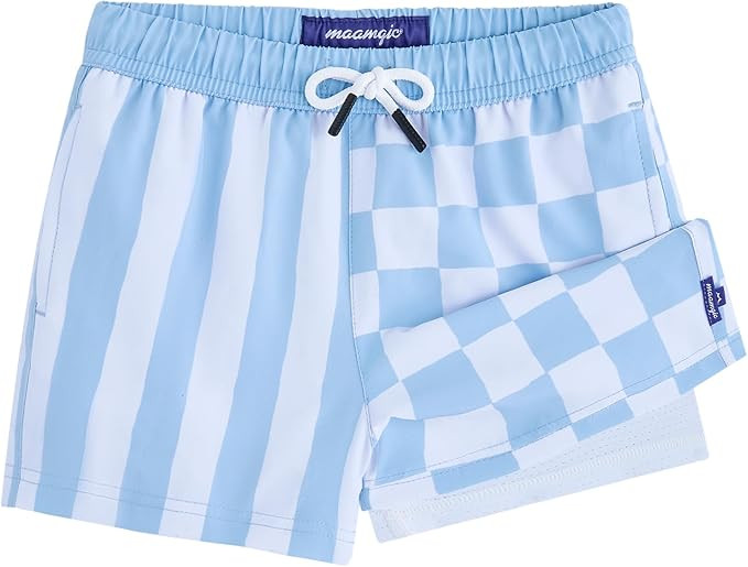 maamgic Boys Swim Trunks with Boxer Brief Liner Recycled Silky-Smooth Swim Shorts Stretch Toddler... | Amazon (US)