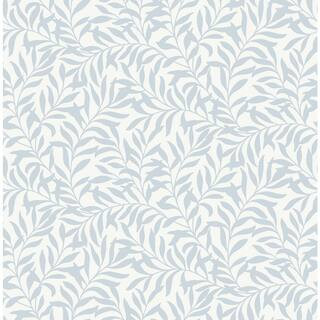 Blue Wisley Vinyl Peel and Stick Wallpaper Roll | The Home Depot