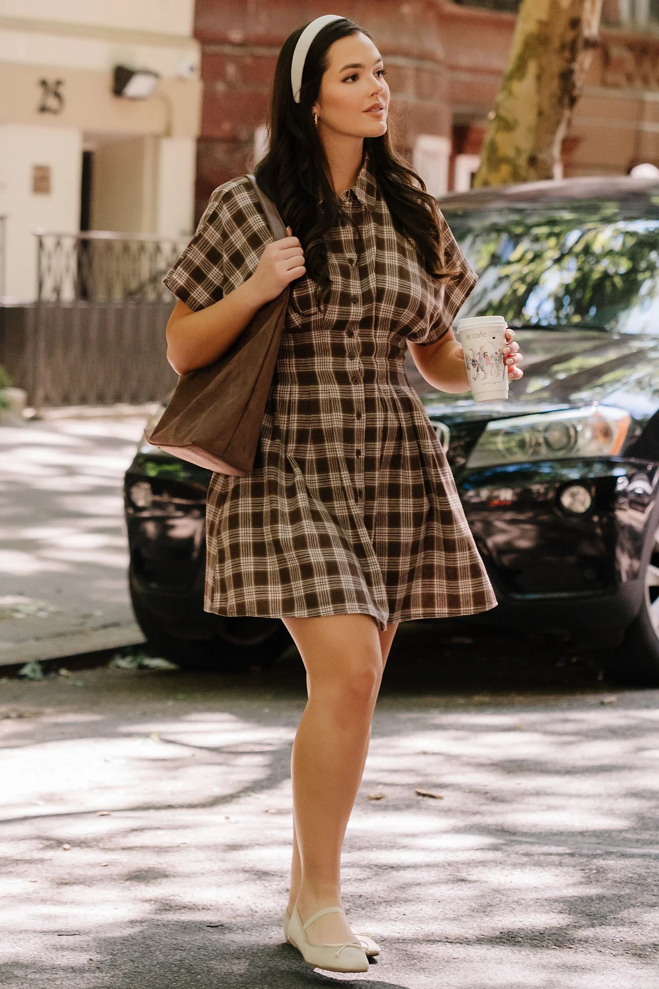 Melrose Plaid Short Dress | Brown | Baltic Born