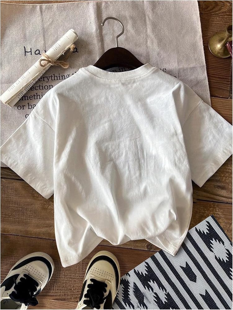 Women's Graphic Letter Tee Crew Neck Drop Shoulder Trendy Summer T Shirt Short Sleeve Vintage Car... | Amazon (US)