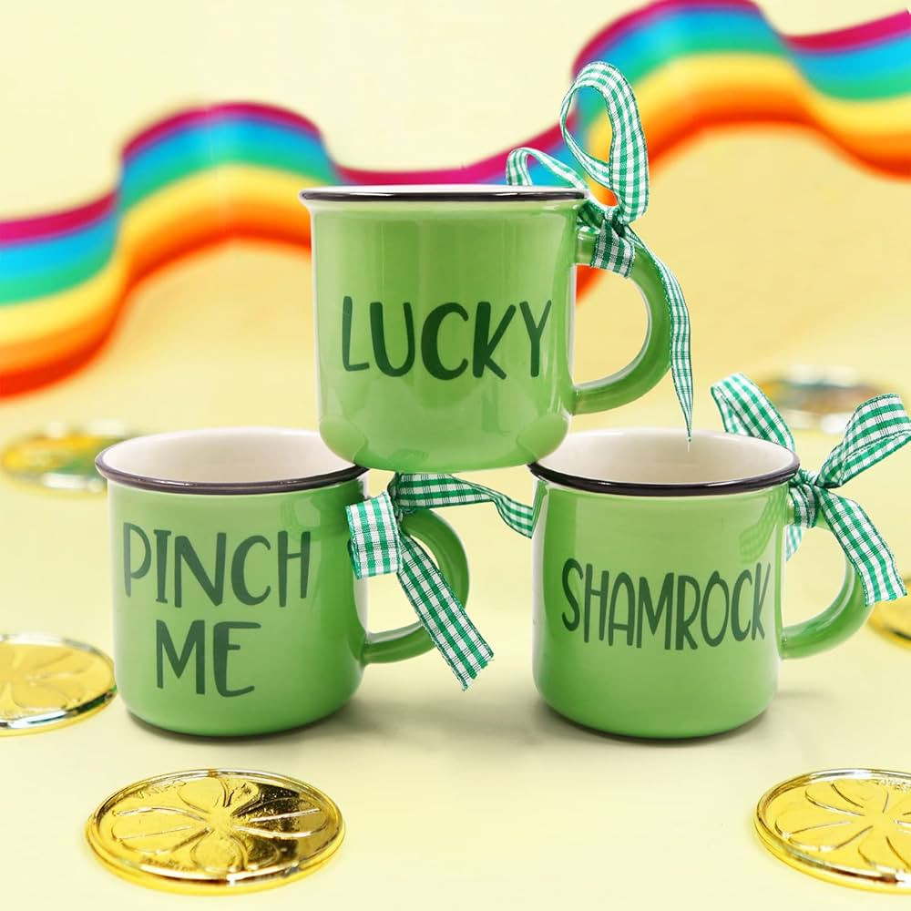 Nefelibata St Patricks Day Mini Coffee Mug for Tiered Tray Decor Rustic Home and Kitchen Shamrock... | Amazon (US)