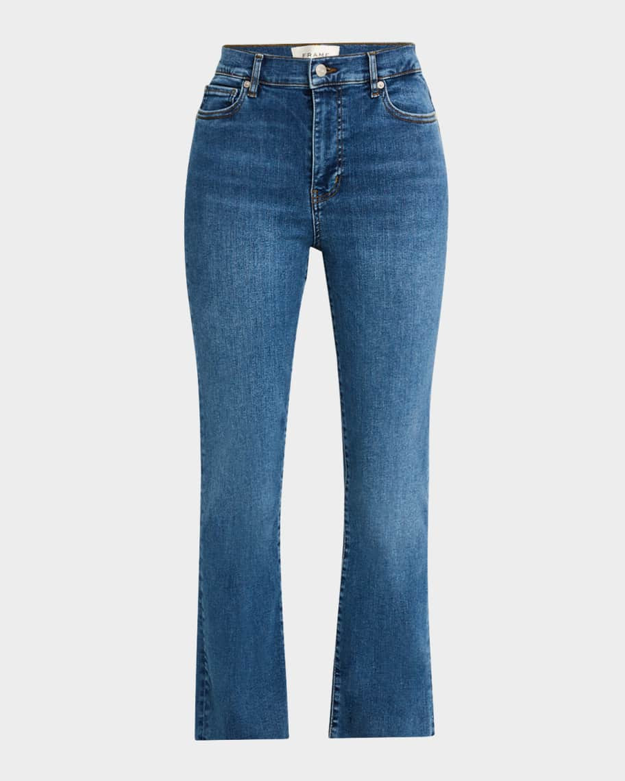 FRAME Le High Straight Raw Fray Jeans | Neiman Marcus