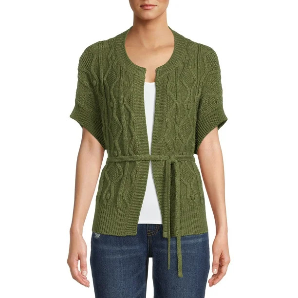 Time and Tru Women's Tie Front Cardigan Sweater | Walmart (US)