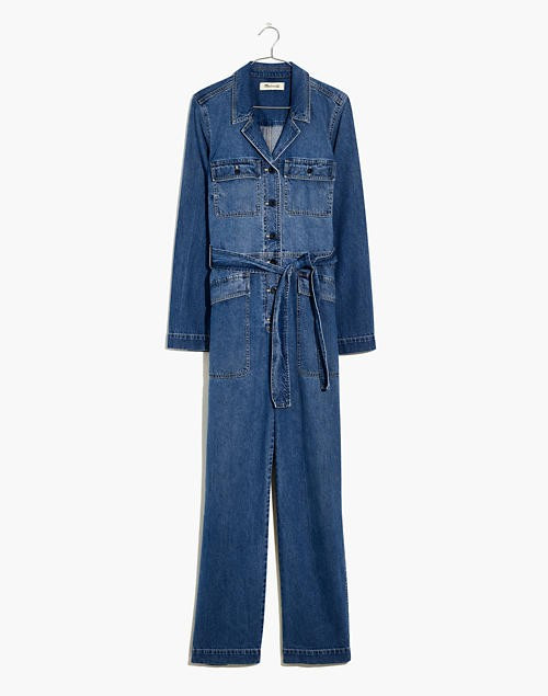 Denim Tie-Waist Jumpsuit in Claireville Wash- Denim Jumpsuit | Madewell