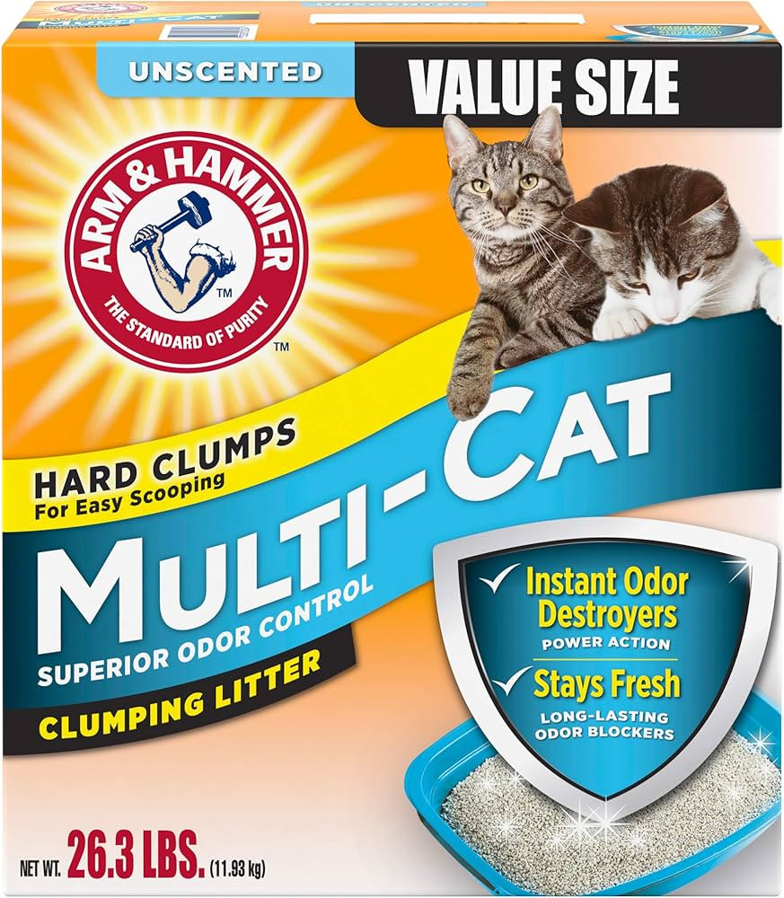 Arm & Hammer Multi-Cat Clumping Litter Unscented, 26.3lb | Amazon (US)