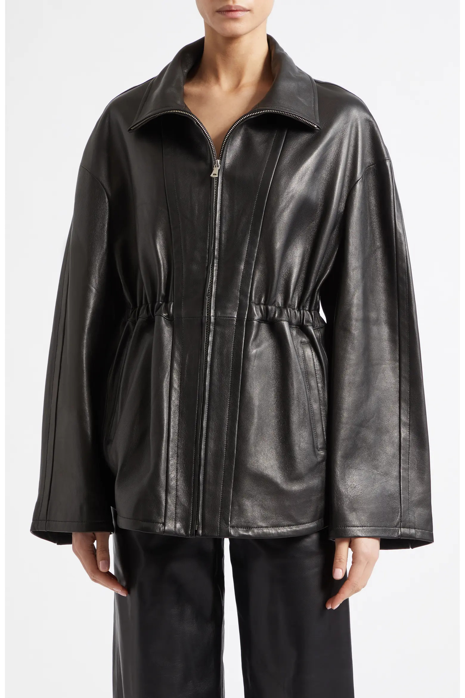 NOUR HAMMOUR Passage Relaxed Fit Leather Jacket (Women) | Nordstrom | Nordstrom