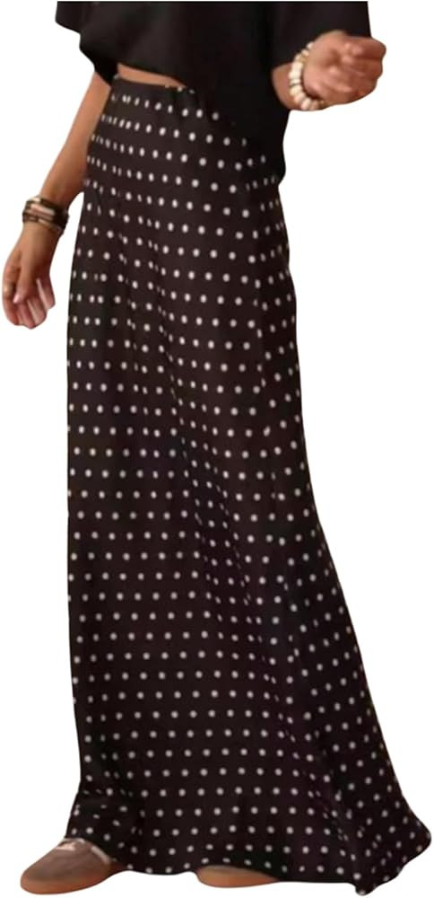 GORGLITTER Women's Polka Dots Skirt Elegant High Waisted Party Going Out Long Skirts Old Money Cl... | Amazon (CA)