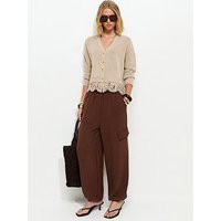 New Look Cargo Balloon Trouser - Dark Brown | Very (UK)