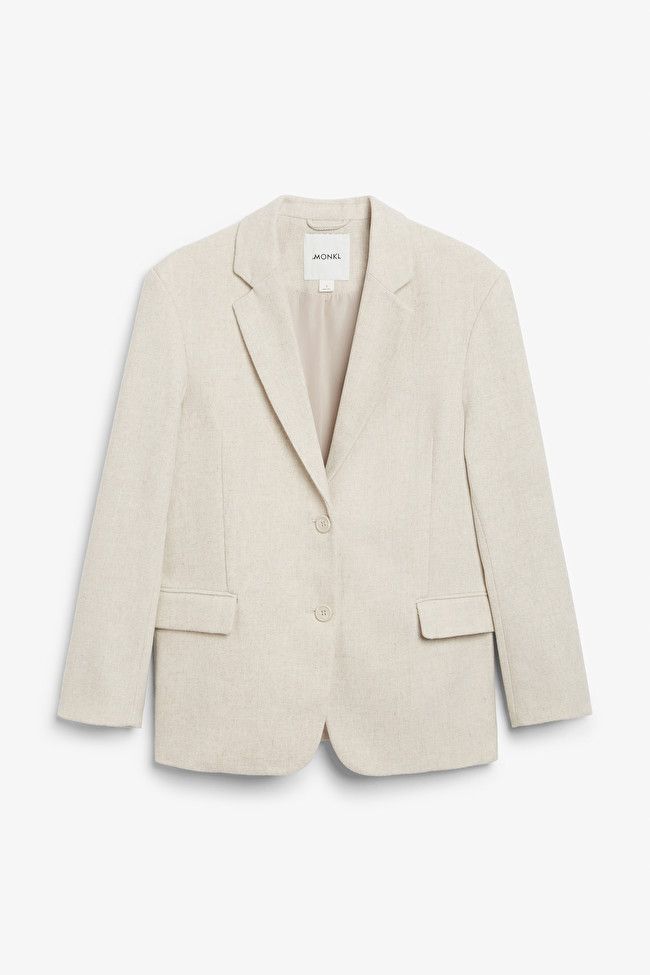 Warming beige oversize blazer | Monki