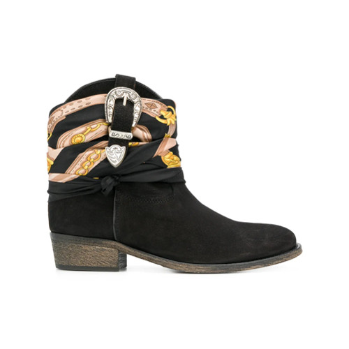 Via Roma 15 Ankle boot de couro - Preto | FarFetch BR