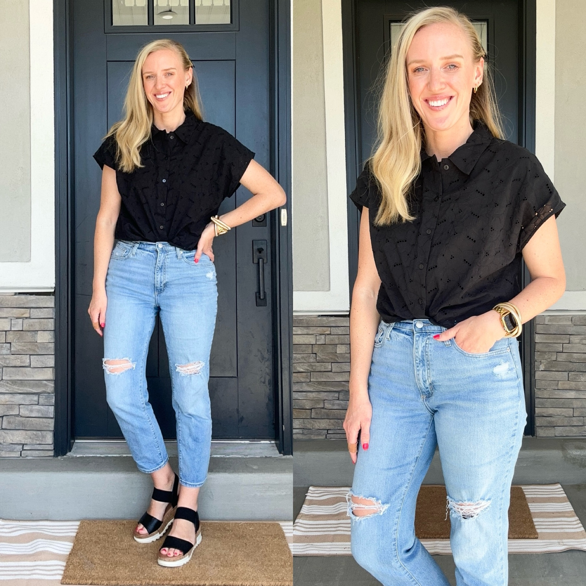 Size medium blouse, size 8 jeans (run tts). 

#LTKfindsunder50 #LTKsalealert #LTKxTarget