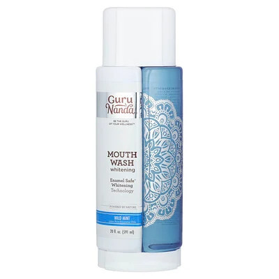 GuruNanda, Mouth Wash Whitening, Wild Mint, 20 fl oz (591 ml) | iHerb