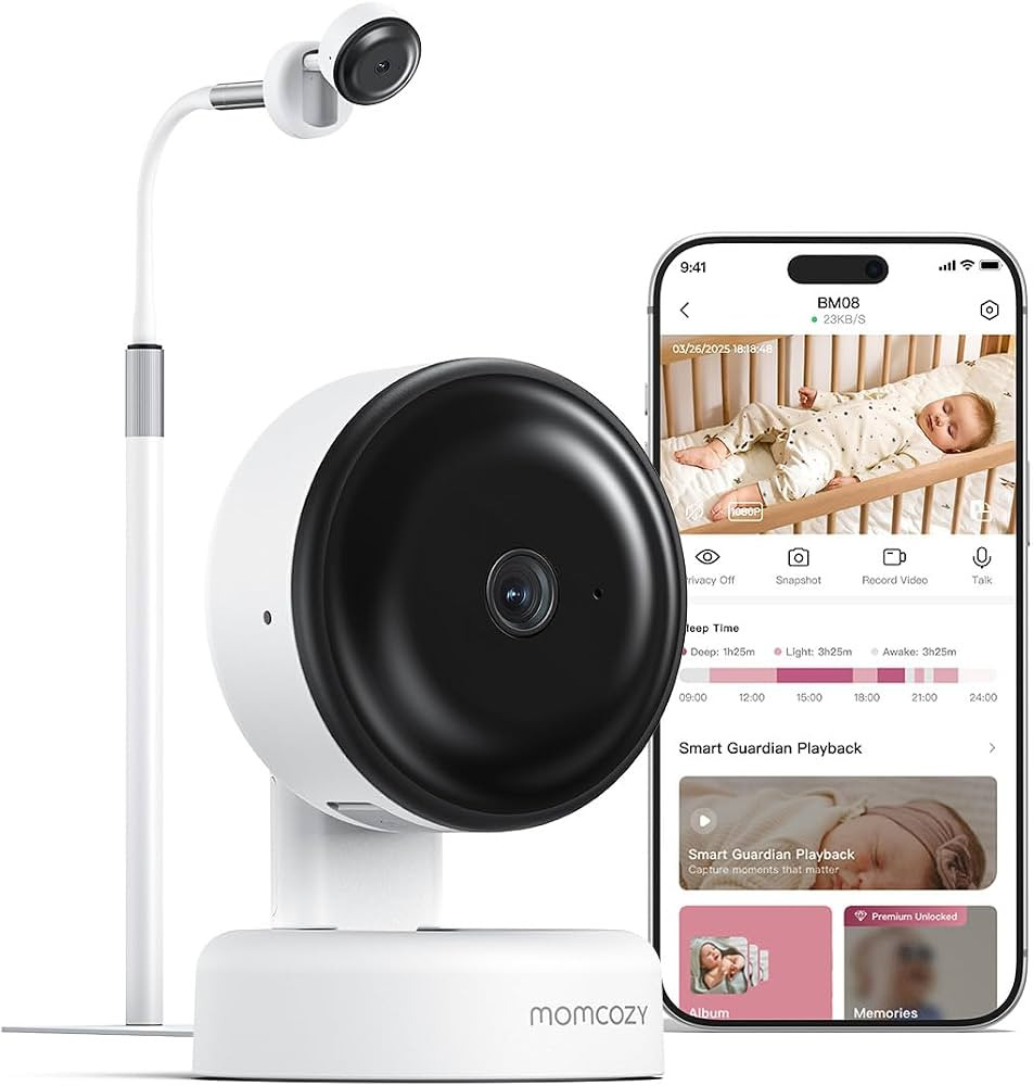 Momcozy Smart Baby Monitor, 2K HD Contact-Free Baby Camera, Table & Floor Stand, AI-Powered Notif... | Amazon (US)