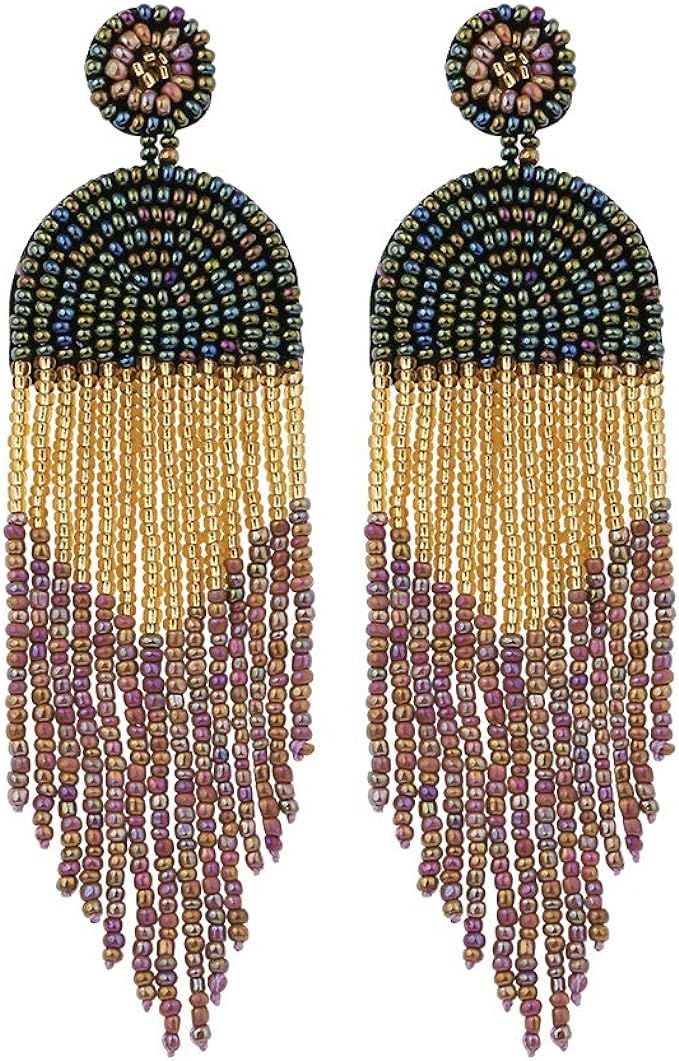 Christmas Gifts ALLEN DANMI Jewelry Dangle Earrings Ethnic Bohemia Style Handmade Colorized Seed ... | Amazon (US)
